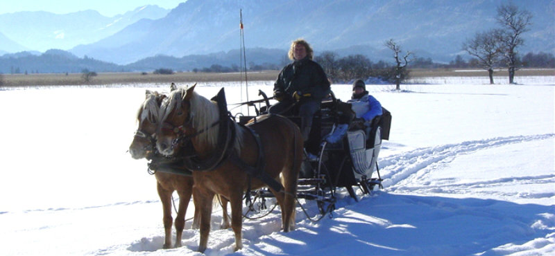 Pferdekutschenfahrt durch Murnau mit´m Schlitten