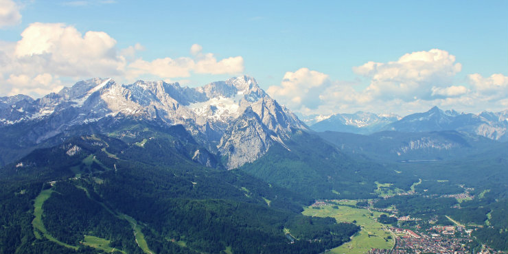 Zugspitze Aussicht vom Tal