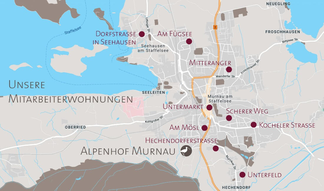 Landkarte Lage Hotel Alpenhof Murnau